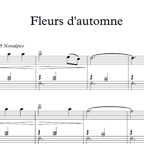 Fleurs d'automne - sheet music