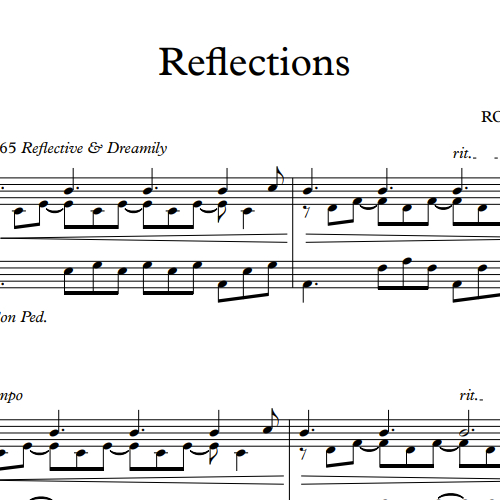 Ron Adelaar - Reflections sheet music