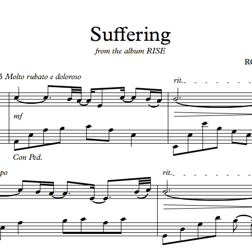 Ron Adelaar - Suffering sheet music