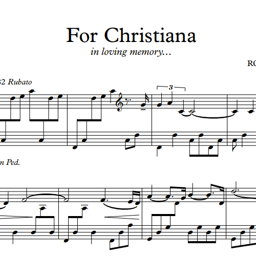 Ron Adelaar - For Christiana sheet music