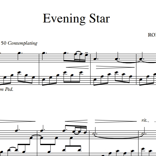 Ron Adelaar - Evening Star sheet music 500x500